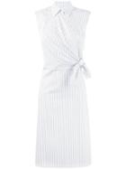 J.w.anderson Sleeveless Stripe Dress, Women's, Size: 14, White, Cotton