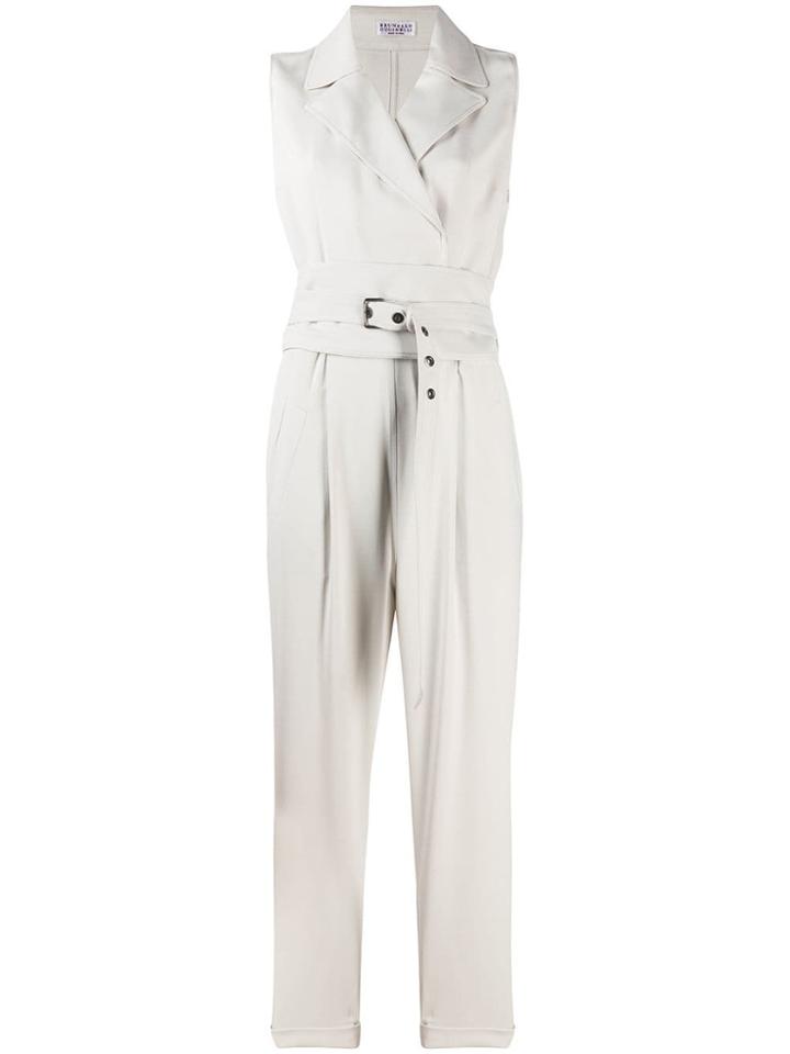 Brunello Cucinelli Belted Jumpsuit - White