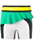 No Ka' Oi Frill Trim Colourblock Shorts - Green