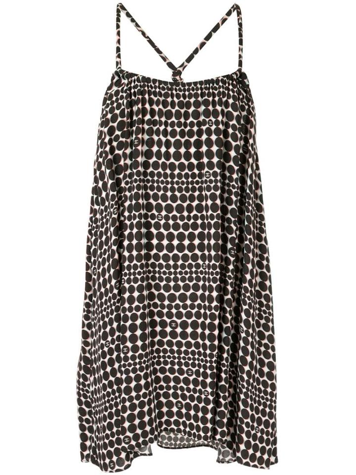 Chanel Pre-owned Optic Dotted Print Short Dress - Multicolour
