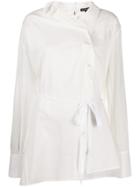 Ann Demeulemeester Asymmetric Belted Shirt - White