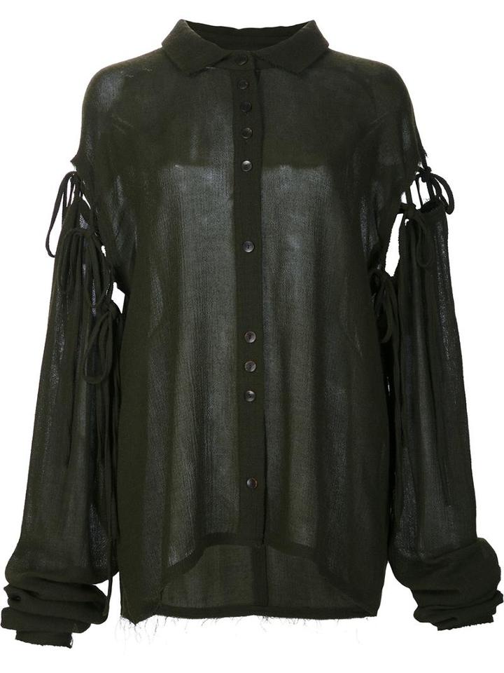 Damir Doma 'strauss' Lace Detail Buttoned Shirt, Women's, Size: Large, Green, Viscose/virgin Wool