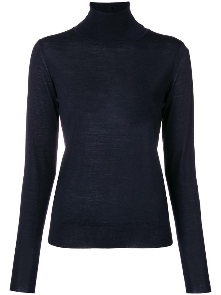 Roberto Collina Roll-neck Fitted Jumper - Blue