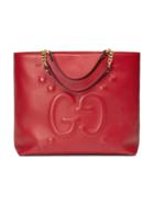 Gucci - Embossed Gg Leather Tote - Women - Cotton/leather - One Size, Red, Cotton/leather