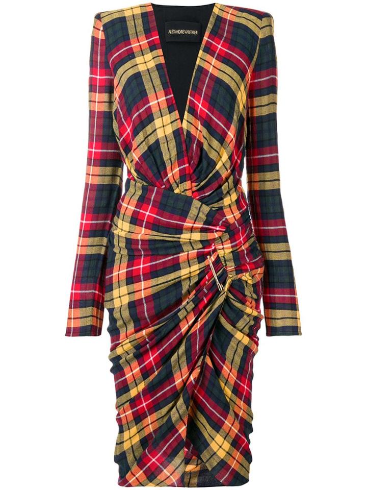Alexandre Vauthier Checked Print Dress - Red