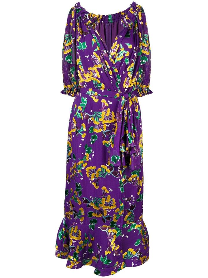 Saloni Olivia Midi Dress - Purple