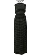 Patrizia Pepe Striped Maxi Dress - Black