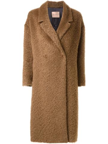 Erika Cavallini 'latoya' Coat, Women's, Size: 44, Brown, Polyamide/mohair/virgin Wool
