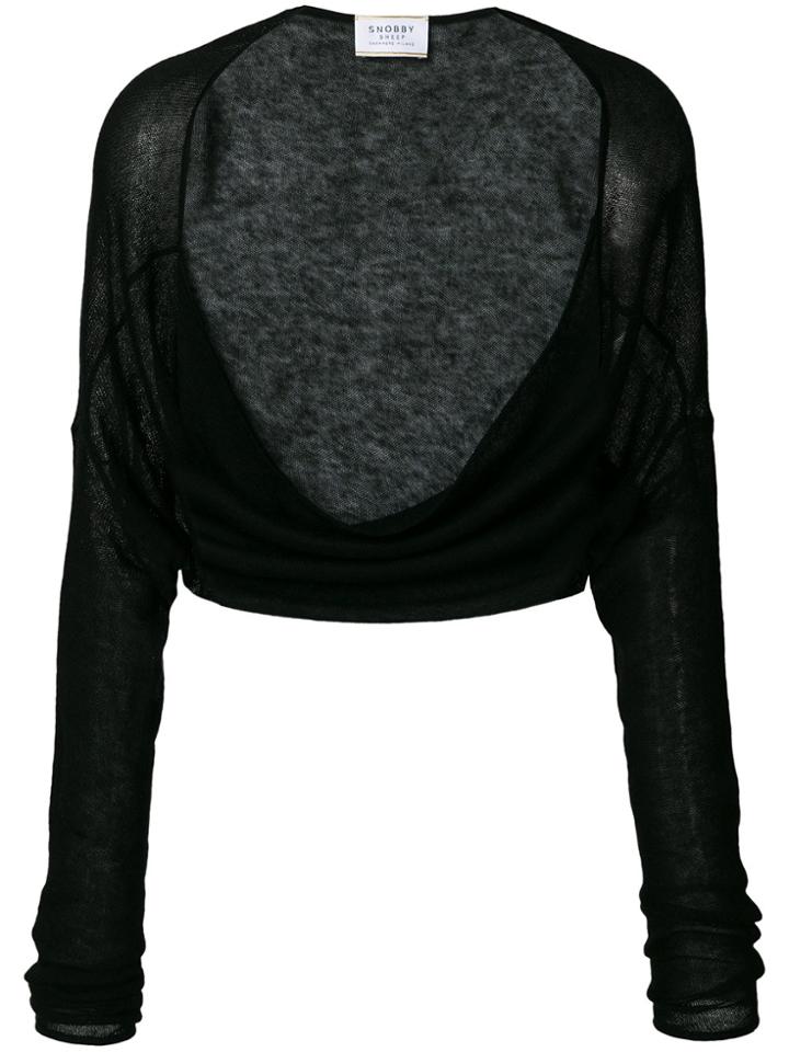 Snobby Sheep Cropped Cardigan - Black