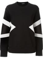 Neil Barrett Geometric Panelled Sweatshirt, Women's, Size: L, Black, Viscose/spandex/elastane/lyocell/polyester