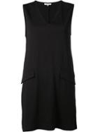 Ganni Pocket Detail Shift Dress, Women's, Size: Large, Black, Spandex/elastane/viscose