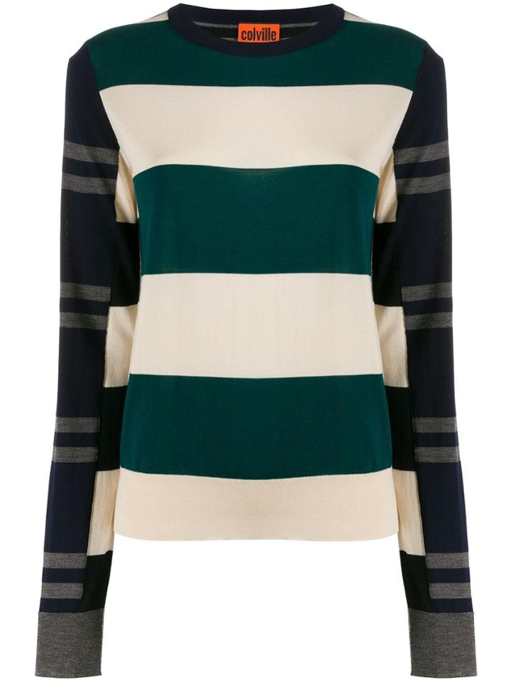 Colville Striped Color-block Sweater - Neutrals