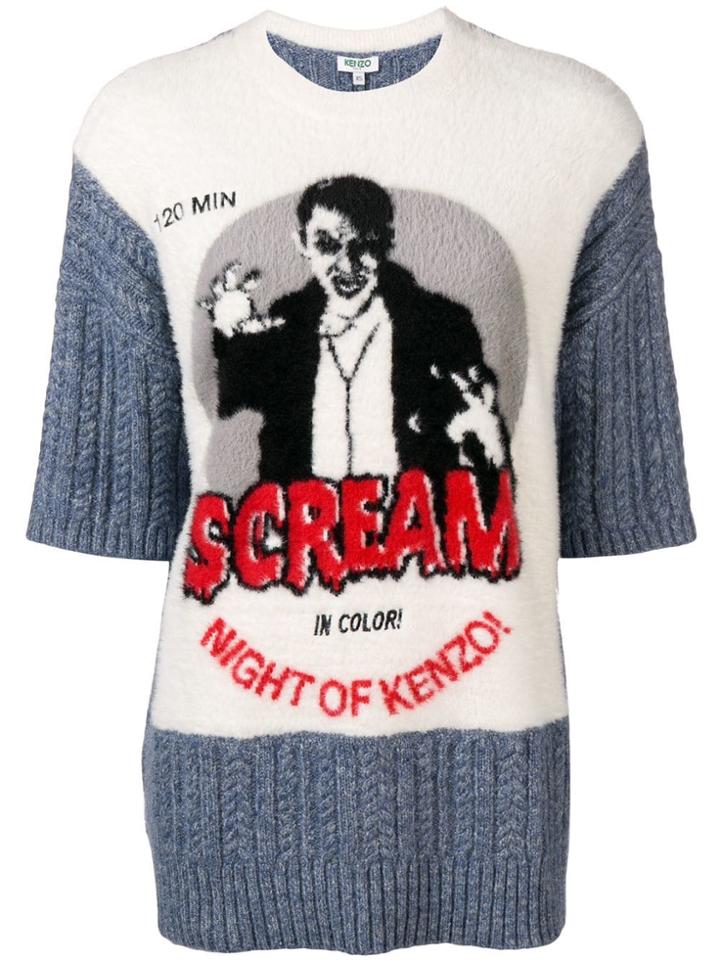 Kenzo Scream Knit Jumper - Blue