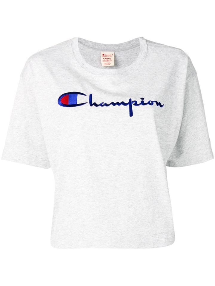Champion Logo Print Loose T-shirt - Grey