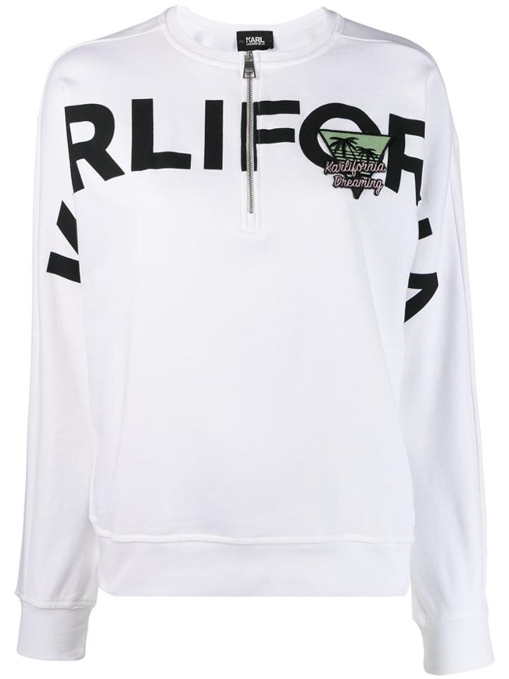 Karl Lagerfeld Karlifornia Half-zip Sweatshirt - White