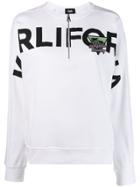 Karl Lagerfeld Karlifornia Half-zip Sweatshirt - White