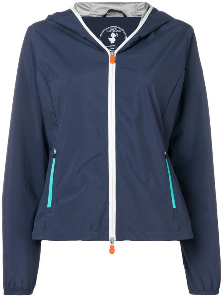 Save The Duck Hooded Zipped-up Jacket - Blue