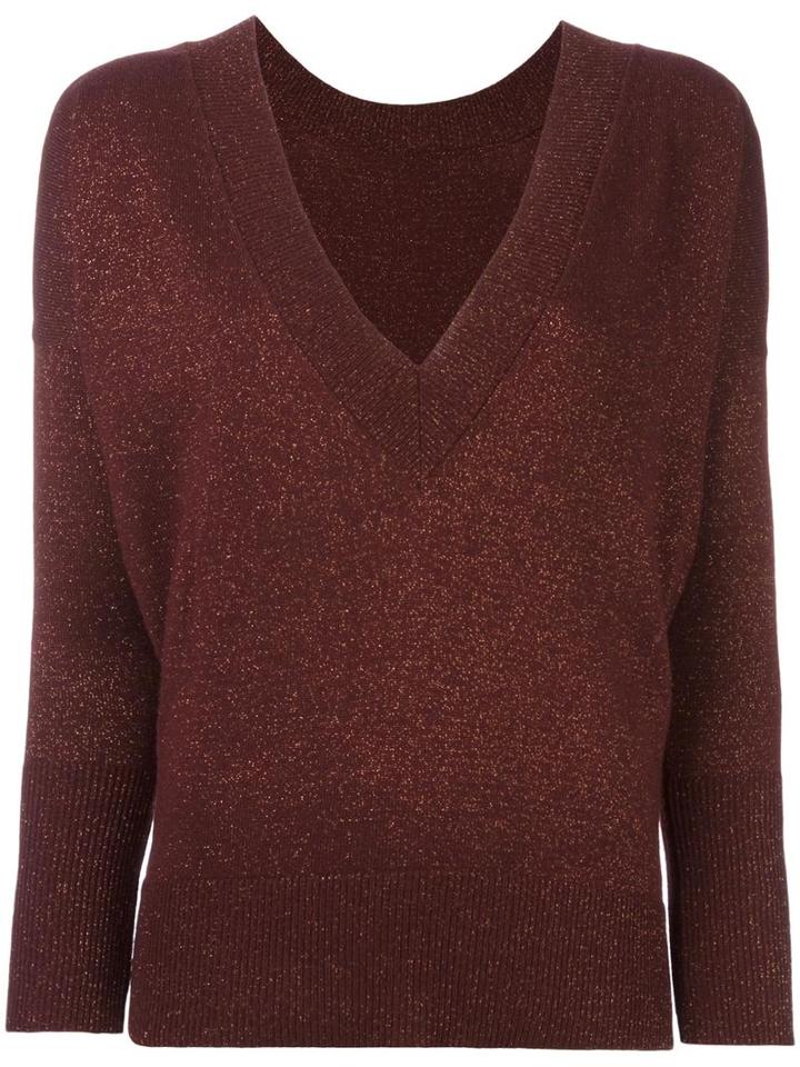 Giada Benincasa Loose Fit Lurex Jumper, Women's, Size: Small, Brown, Wool/cashmere/viscose/polyester