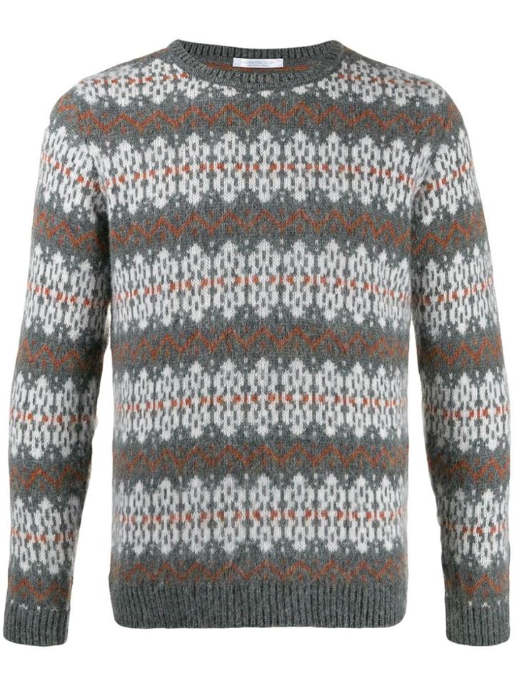Cenere Gb Intarsia Knit Jumper - Grey