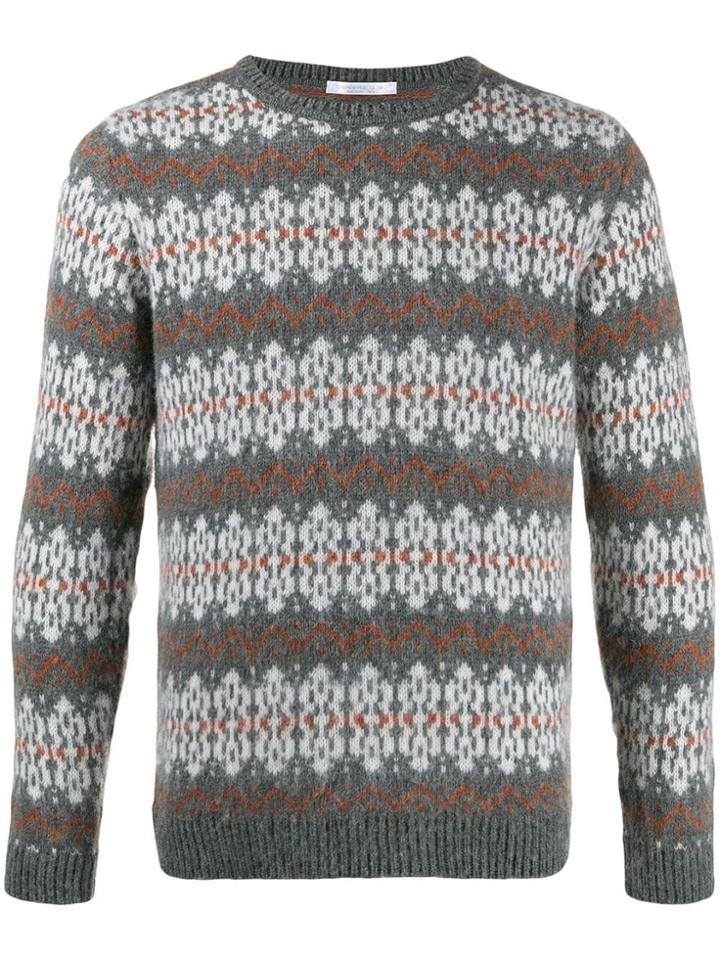 Cenere Gb Intarsia Knit Jumper - Grey