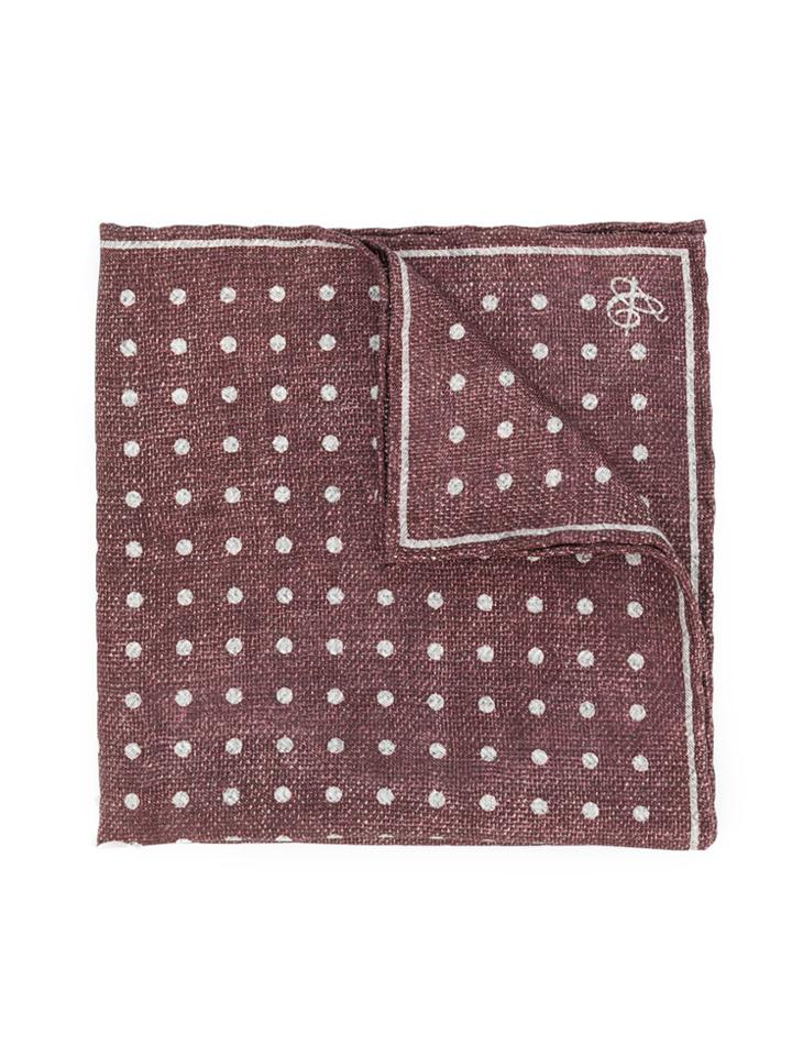 Canali Polka Dot Pocket Square - Brown