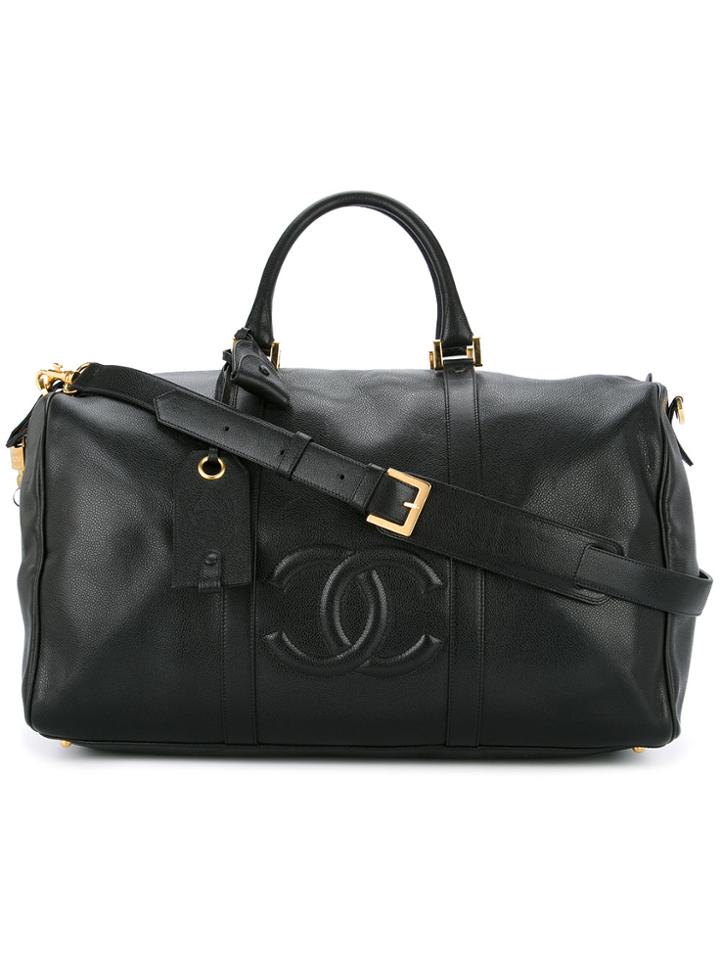 Chanel Vintage Logo 2way Travel Bag - Black