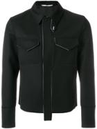 Valentino Contrast Trim Military Jacket - Black