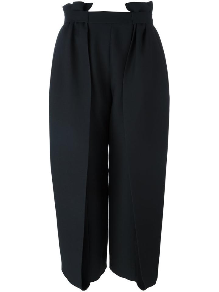 Fendi Paper Bag Waist Trousers, Women's, Size: 38, Black, Silk/wool