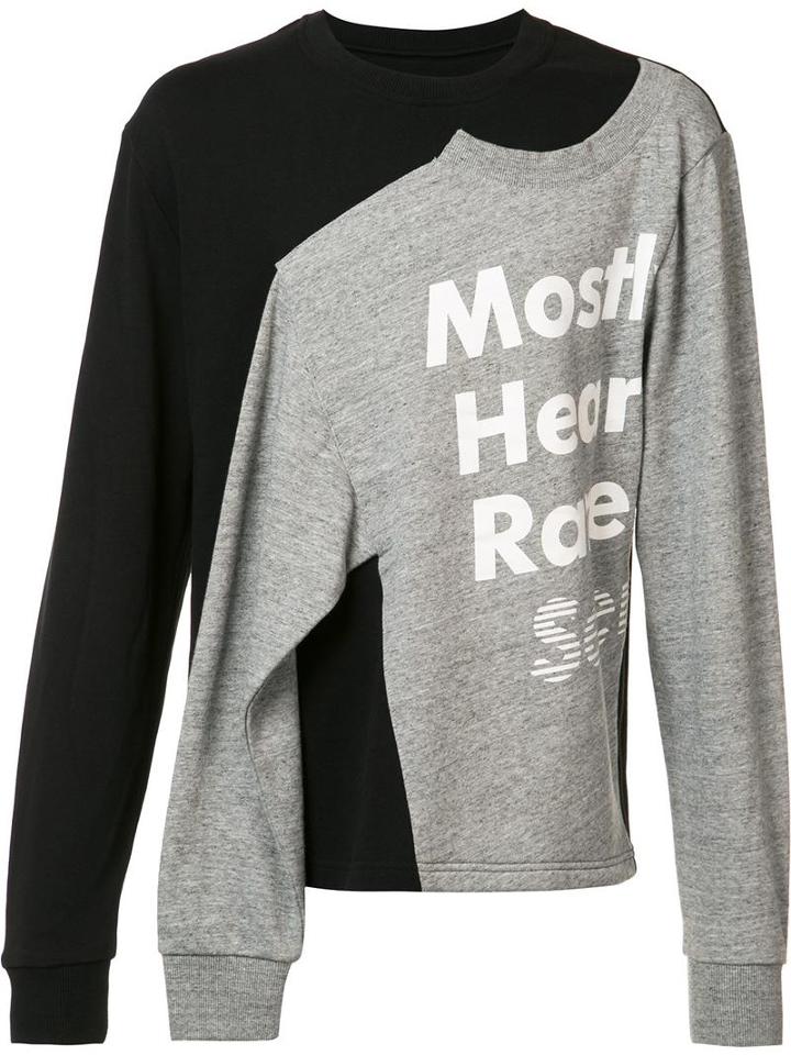 Mostly Heard Rarely Seen Logo Print Slit Sweatshirt, Men's, Size: Xl, Black, Cotton