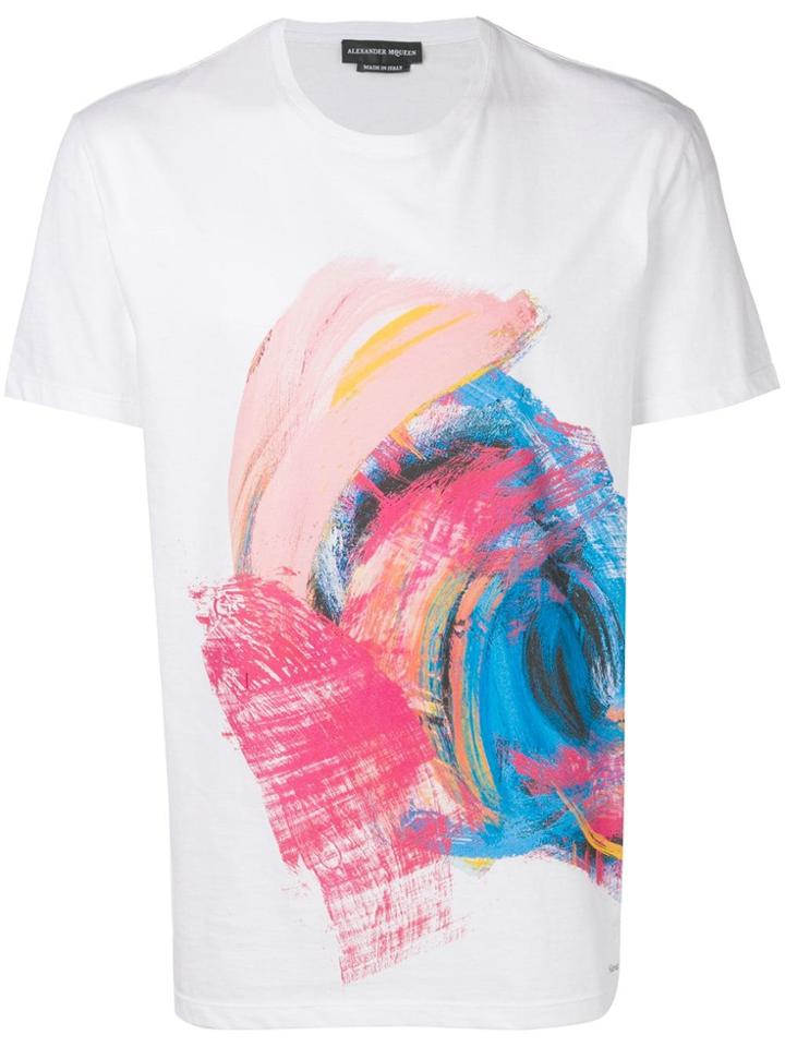 Alexander Mcqueen Paint Print T-shirt - White