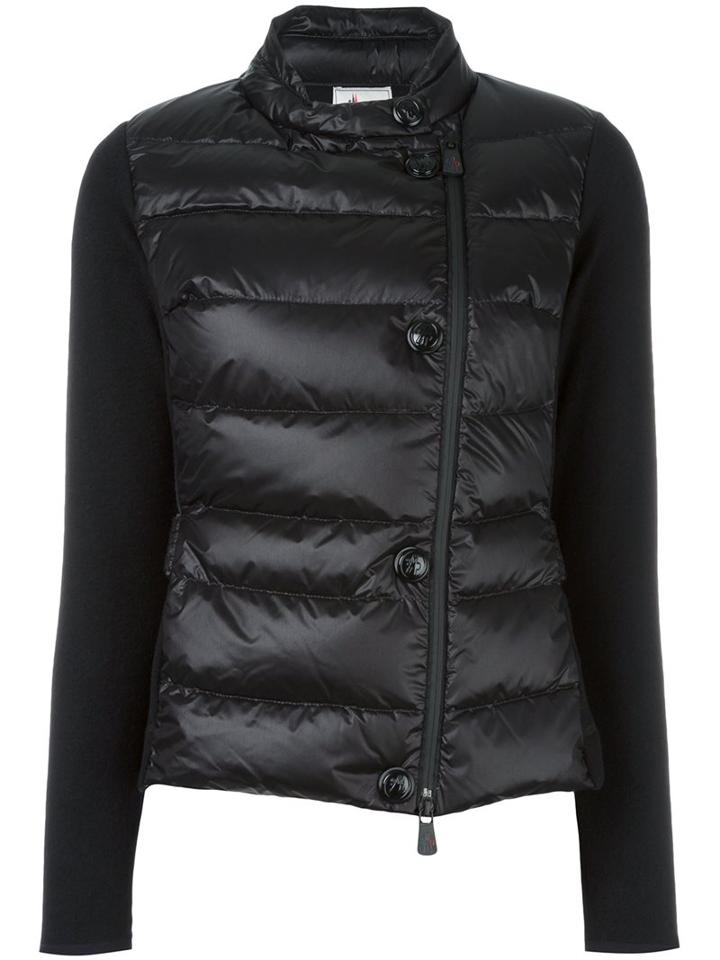 Moncler Grenoble Padded Front Jacket, Women's, Size: Large, Black, Feather Down/polyamide/wool