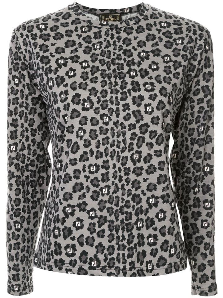 Fendi Pre-owned Leopard Monogram Longsleeved T-shirt - Black