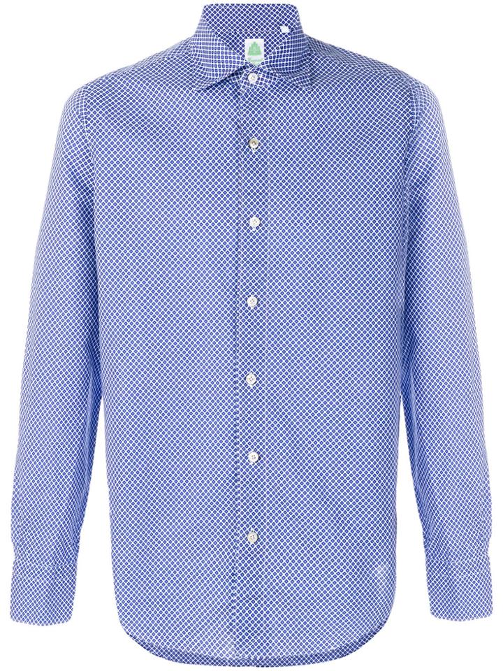 Finamore 1925 Napoli Patterned Shirt - Blue