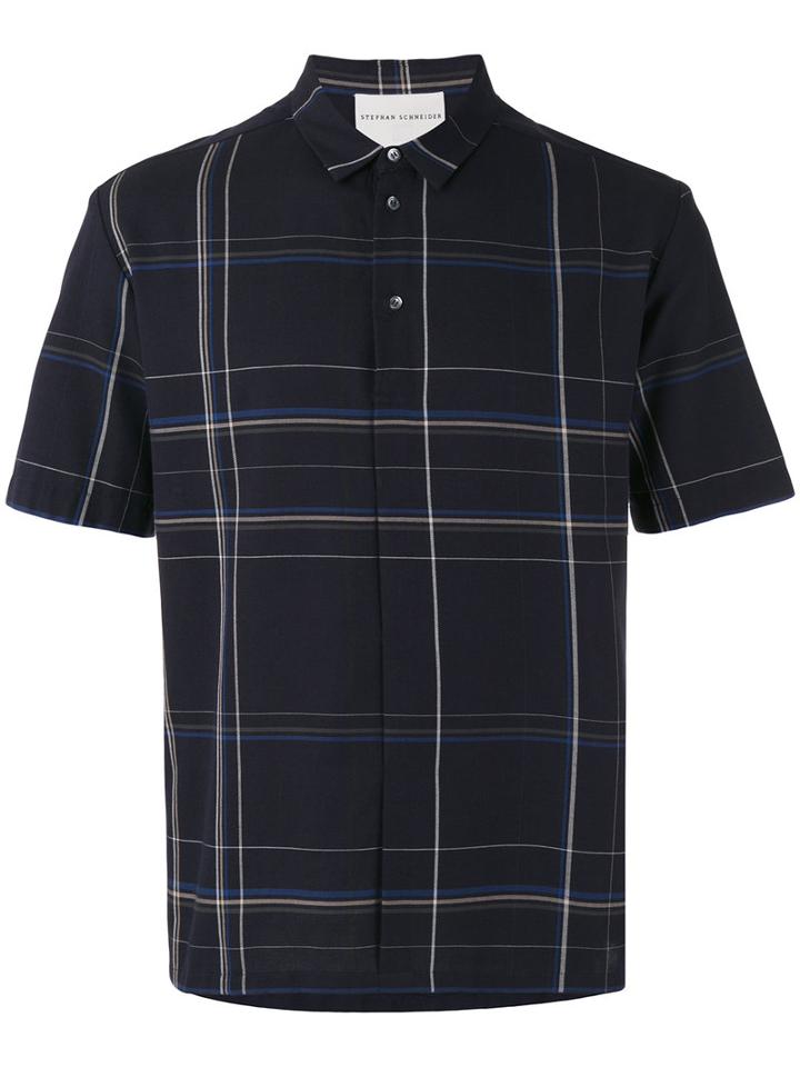 Stephan Schneider - Checked Shirt - Men - Cotton - L, Blue, Cotton