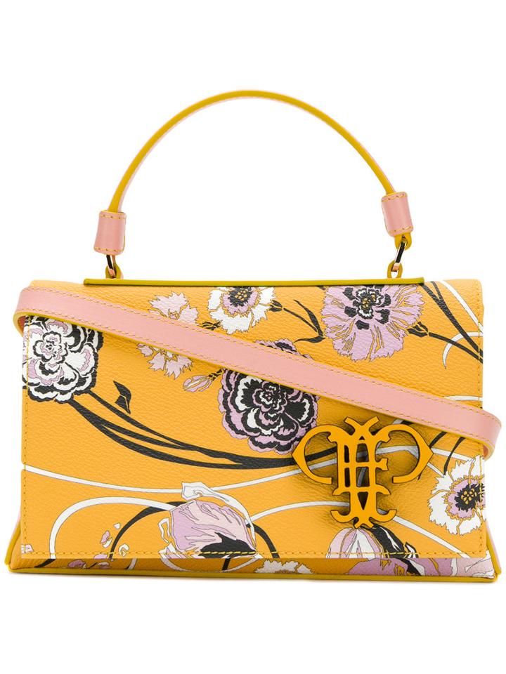 Emilio Pucci - Floral Printed Tote - Women - Polyurethane - One Size, Yellow/orange, Polyurethane
