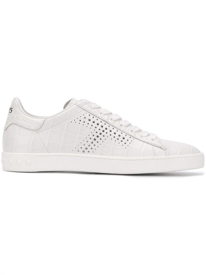 Tod's Crocodile Effect Sneakers - White