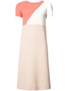 Agnona Colour Block Midi Dress, Women's, Size: 44, Nude/neutrals, Wool/spandex/elastane