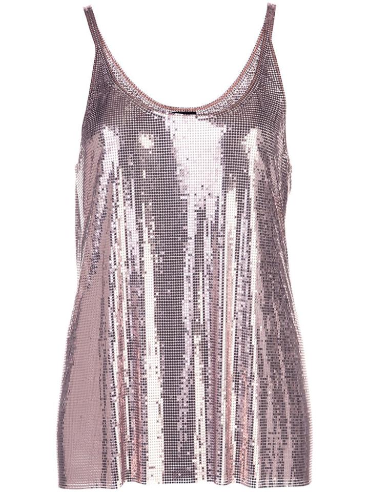 Paco Rabanne Gathered Chainmail Dress - Pink