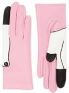 Yazbukey Flamingo Leather Gloves, Women's, Size: 7.5, Pink/purple, Lamb Skin/silk