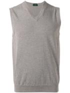 Zanone V Neck T-shirt, Men's, Size: 50, Nude/neutrals, Cotton