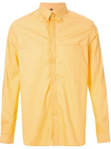 Wan Hung Cheung Classic Shirt, Men's, Size: 15 1/2, Yellow/orange, Cotton
