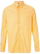 Wan Hung Cheung Classic Shirt, Men's, Size: 15 1/2, Yellow/orange, Cotton