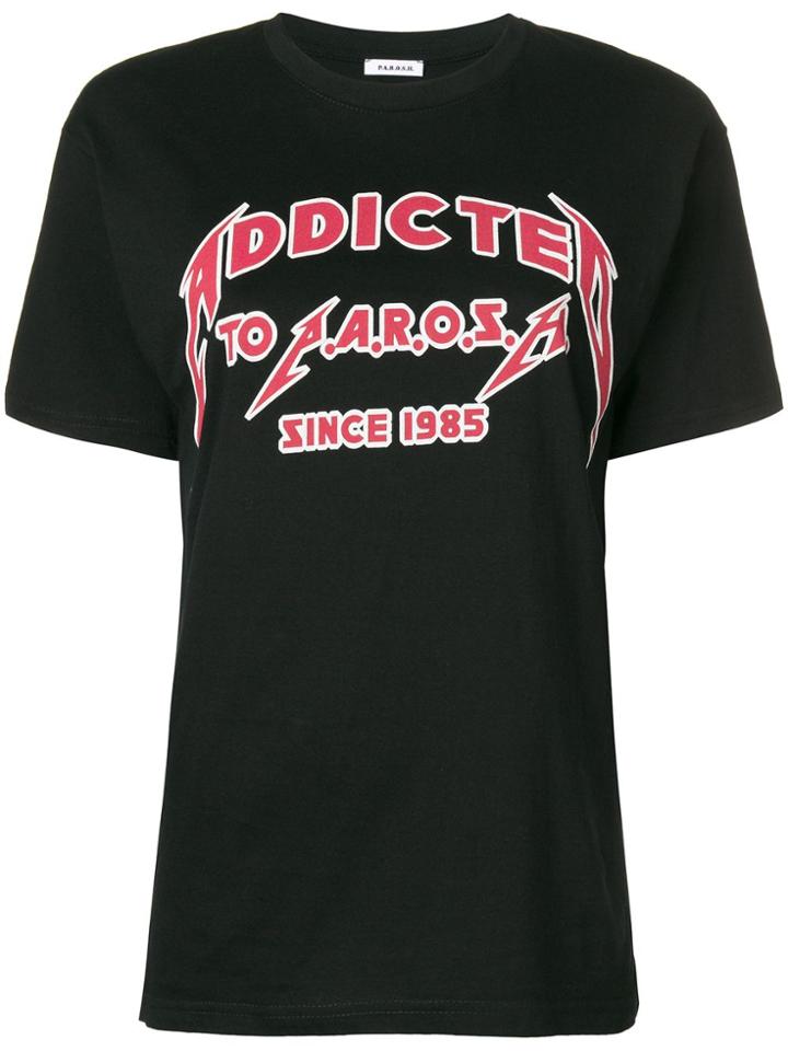 P.a.r.o.s.h. Slogan Print T-shirt - Black