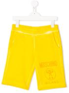 Moschino Kids Teen Logo Patch Shorts - Yellow