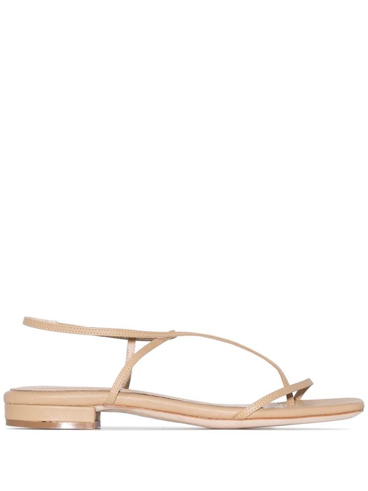 Studio Amelia Strappy Flat Sandals - Neutrals