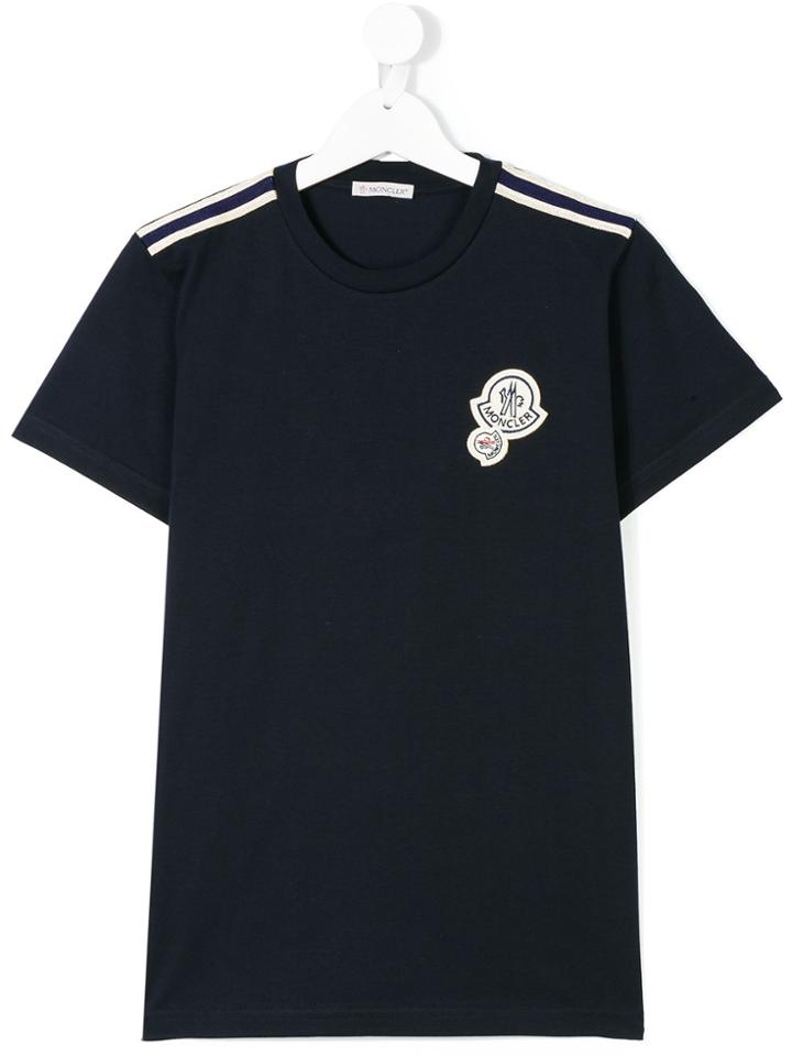 Moncler Kids Logo Patch T-shirt - Blue