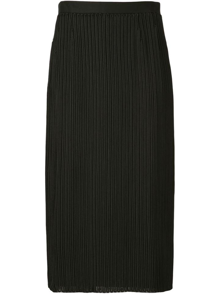 Julien David Embroidered Ribbed Skirt - Black