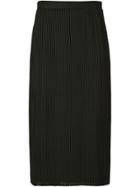 Julien David Embroidered Ribbed Skirt - Black