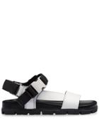 Prada Buckle Detailed Flat Sandals - White