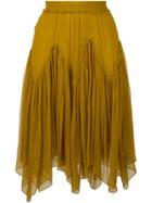 Chloé Smocked Skirt - Yellow & Orange